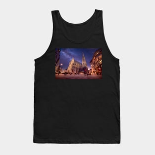 St. Stephen's Cathedral at night in Vienna, Austria Tank Top